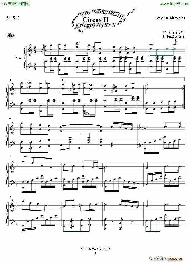 CircusII马戏团跳猴子(钢琴谱)1