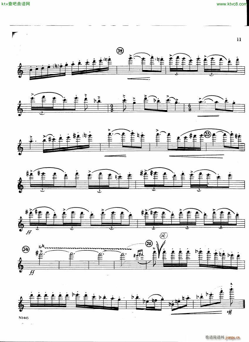 Burton E Flute sonatina flute part(钢琴谱)9