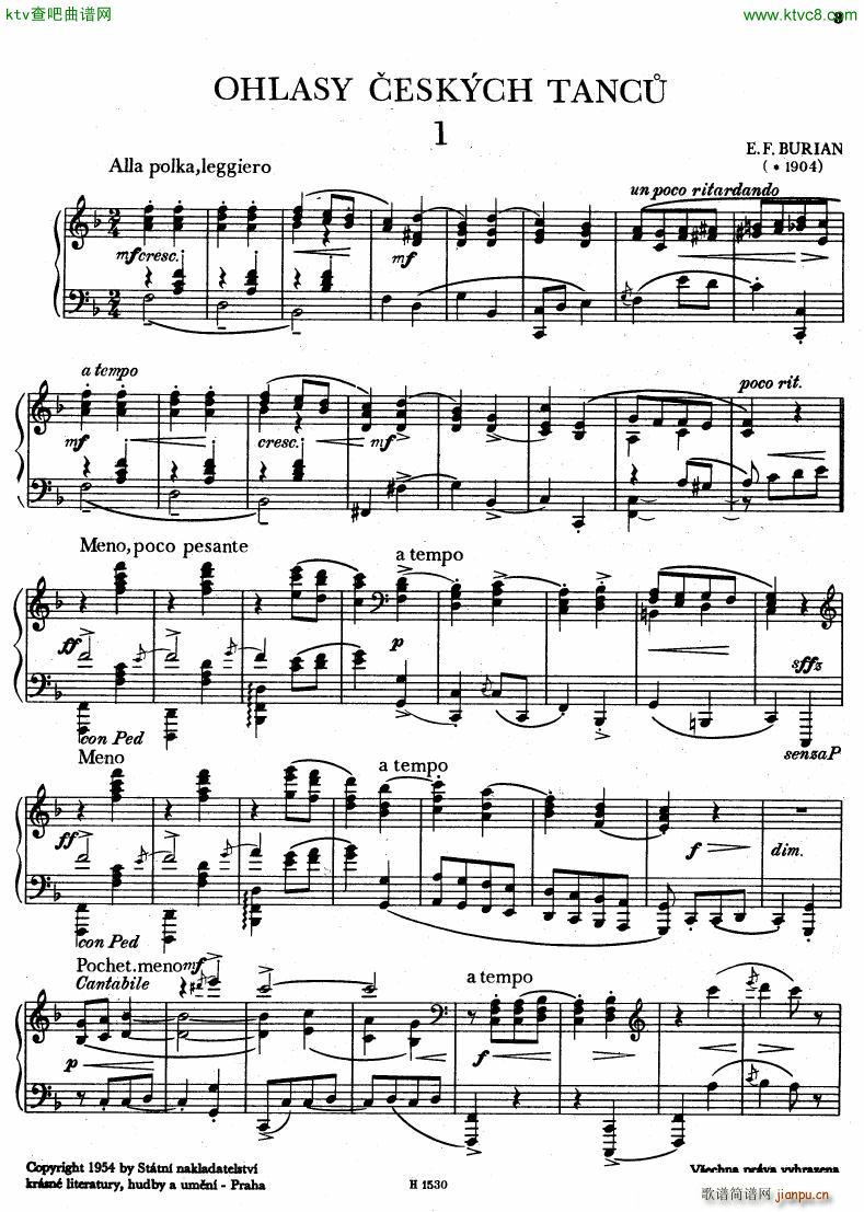Burian reminiscences of czech dances(钢琴谱)1