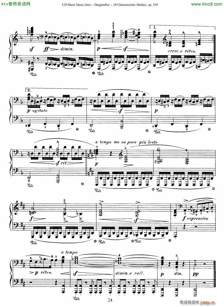 Burgmuller 18 characteristic studies op109(钢琴谱)24