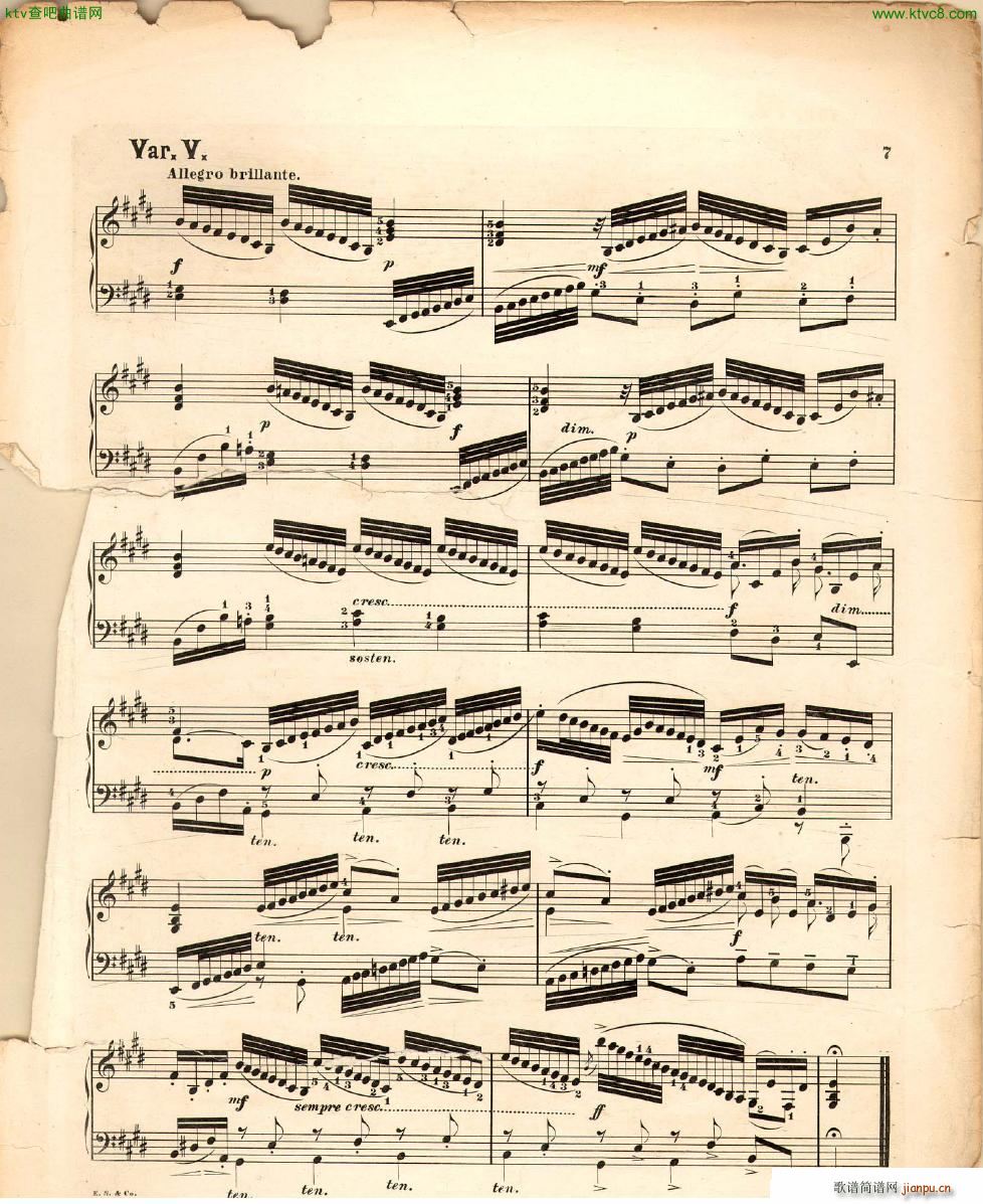 Bulow haendel harmonious blacksmith(钢琴谱)7