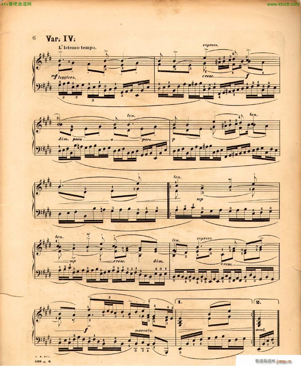 Bulow haendel harmonious blacksmith(钢琴谱)6