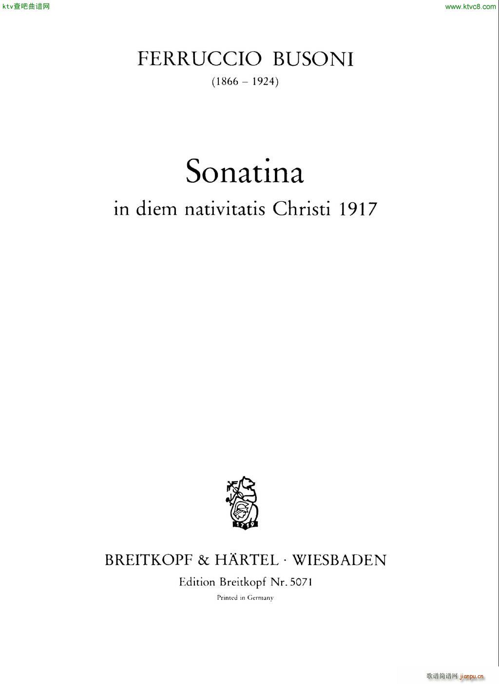 Busoni Sonatina in diem nativitatis Christi(钢琴谱)1