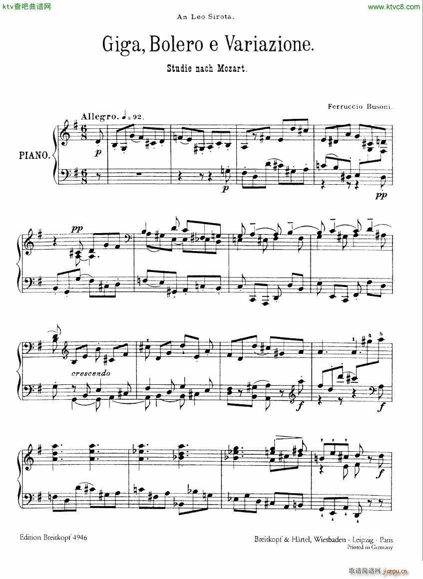 Busoni an die jugend 3(钢琴谱)1