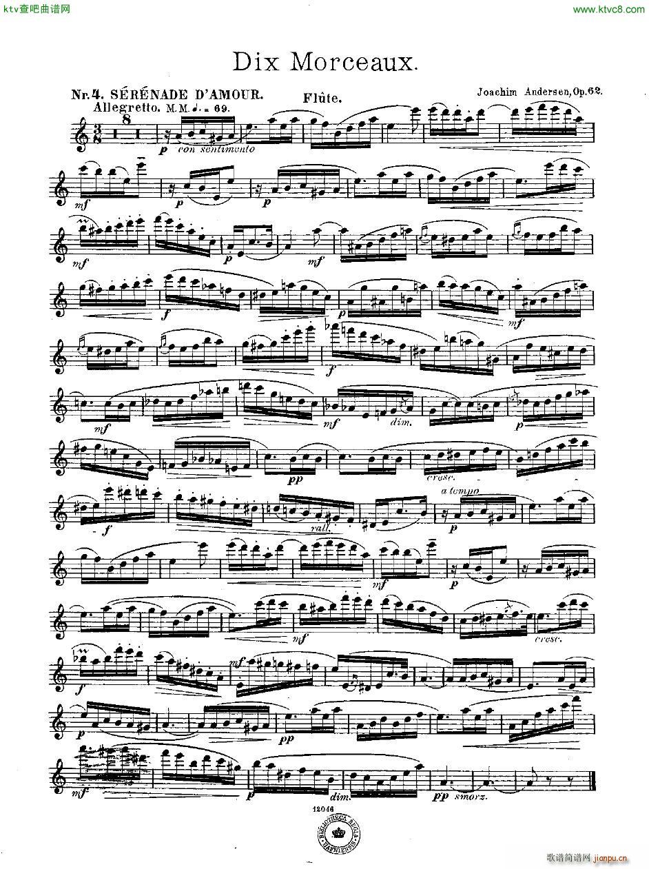 Andersen op 62 Dix Morceaux fl pno(钢琴谱)28