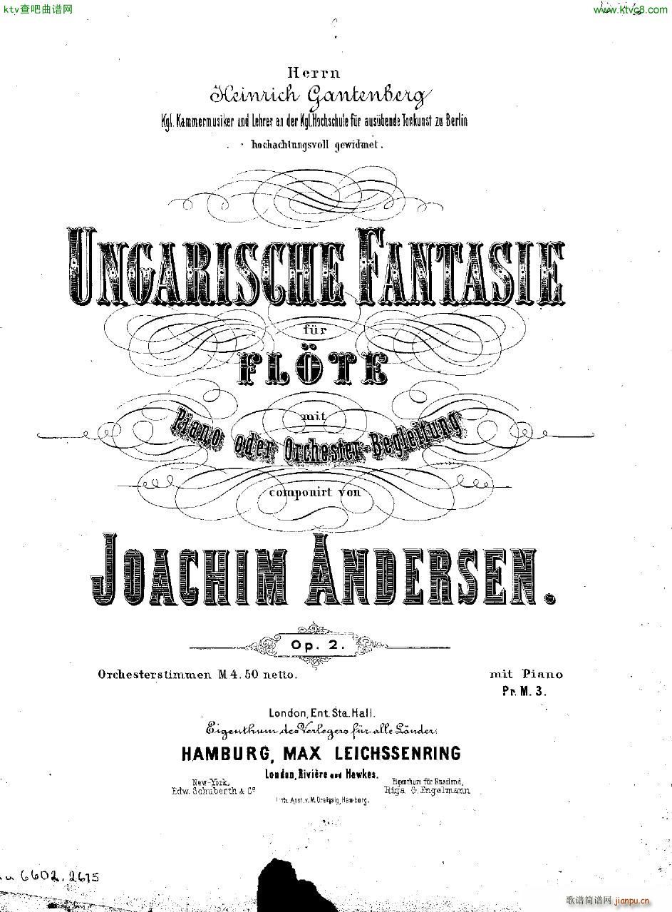 Andersen op 2 Ungarische Fantasie orch parts(钢琴谱)1