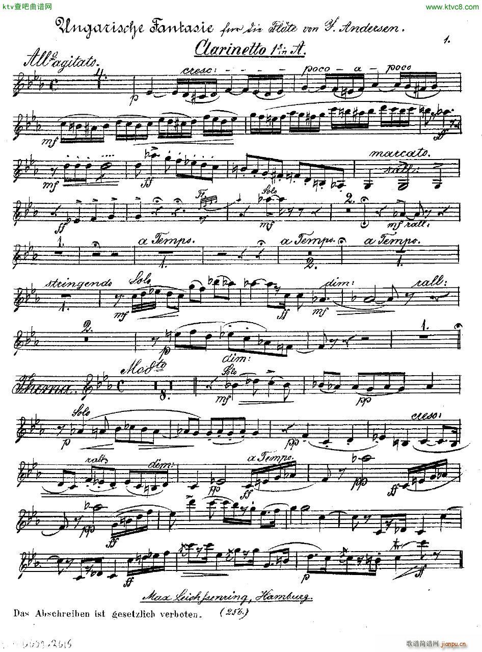 Andersen op 2 Ungarische Fantasie orch parts(钢琴谱)30