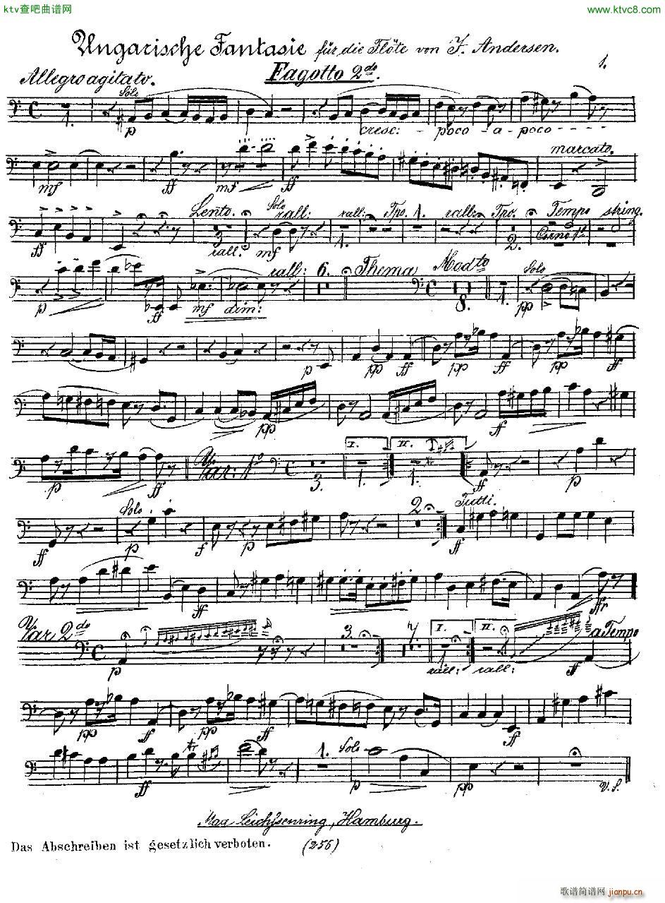 Andersen op 2 Ungarische Fantasie orch parts(钢琴谱)39