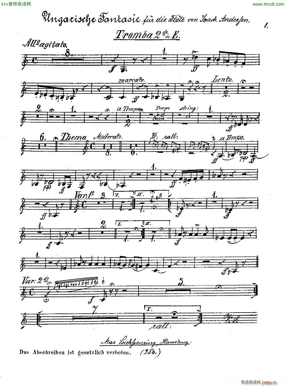 Andersen op 2 Ungarische Fantasie orch parts(钢琴谱)47