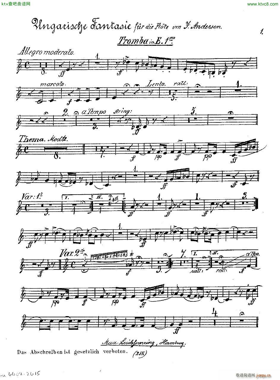 Andersen op 2 Ungarische Fantasie orch parts(钢琴谱)45
