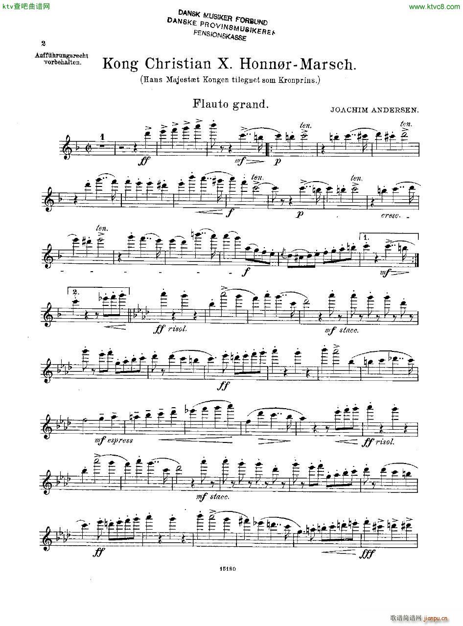 Andersen Kong Christian X Honn rmarsch orch(钢琴谱)10