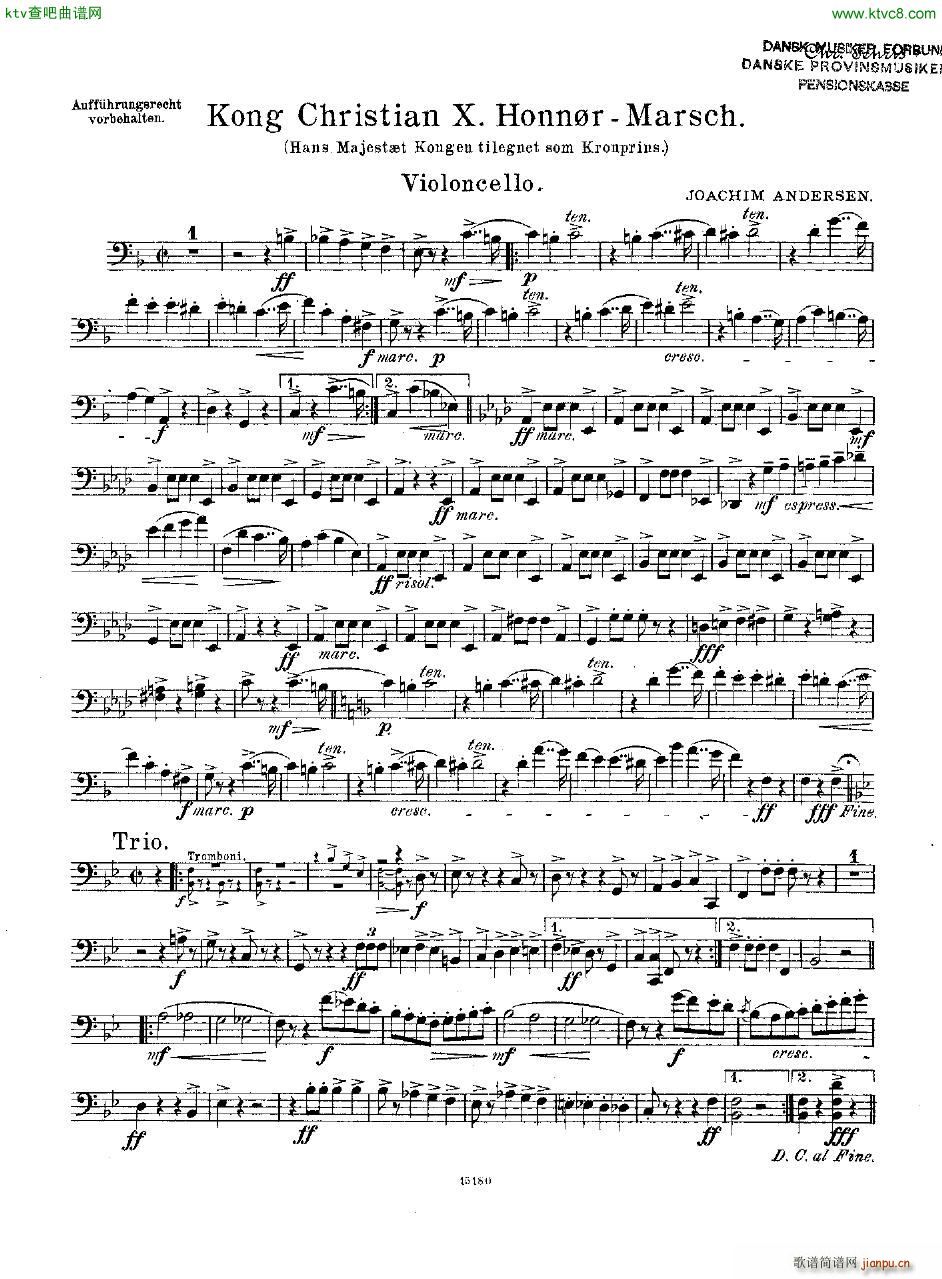 Andersen Kong Christian X Honn rmarsch orch(钢琴谱)7