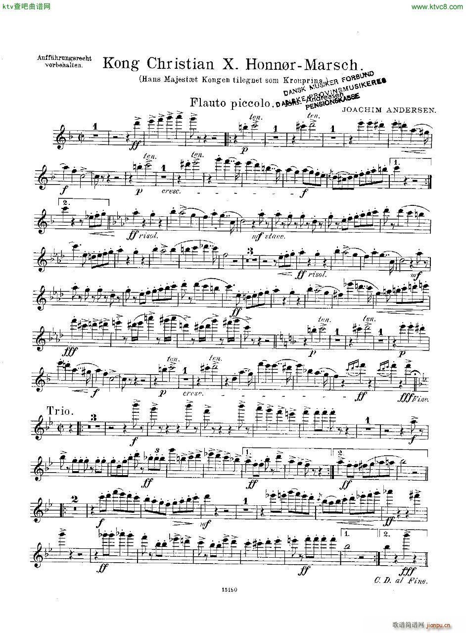 Andersen Kong Christian X Honn rmarsch orch(钢琴谱)9