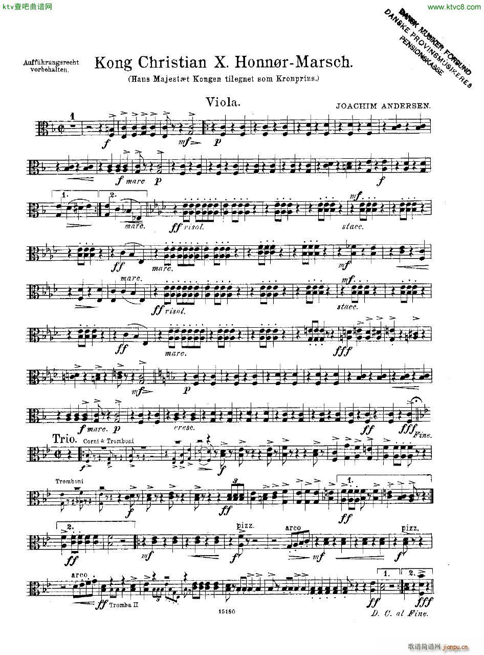 Andersen Kong Christian X Honn rmarsch orch(钢琴谱)6