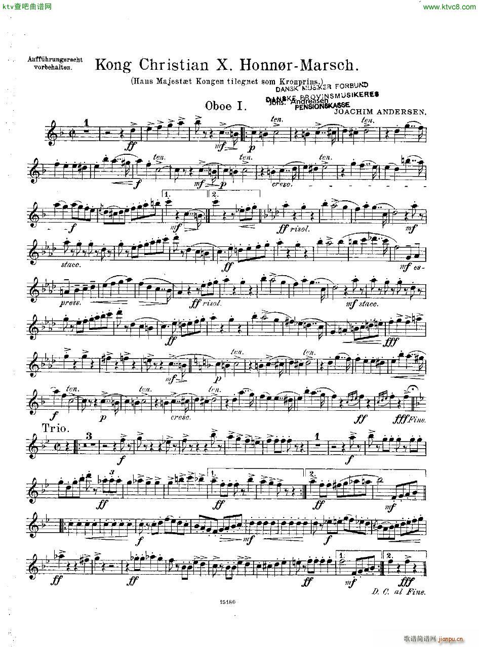 Andersen Kong Christian X Honn rmarsch orch(钢琴谱)12