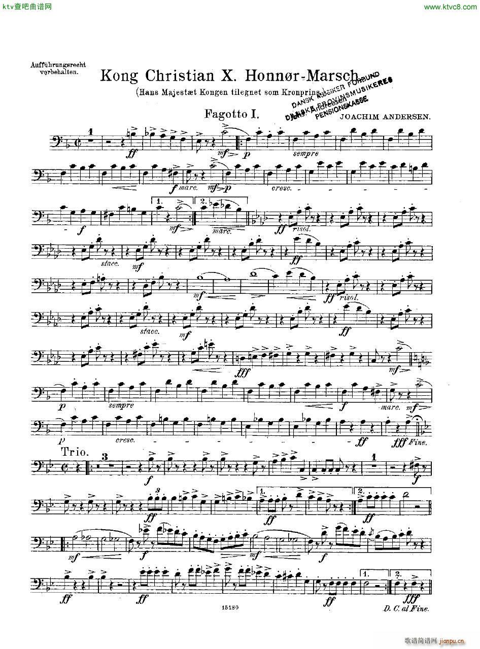 Andersen Kong Christian X Honn rmarsch orch(钢琴谱)16