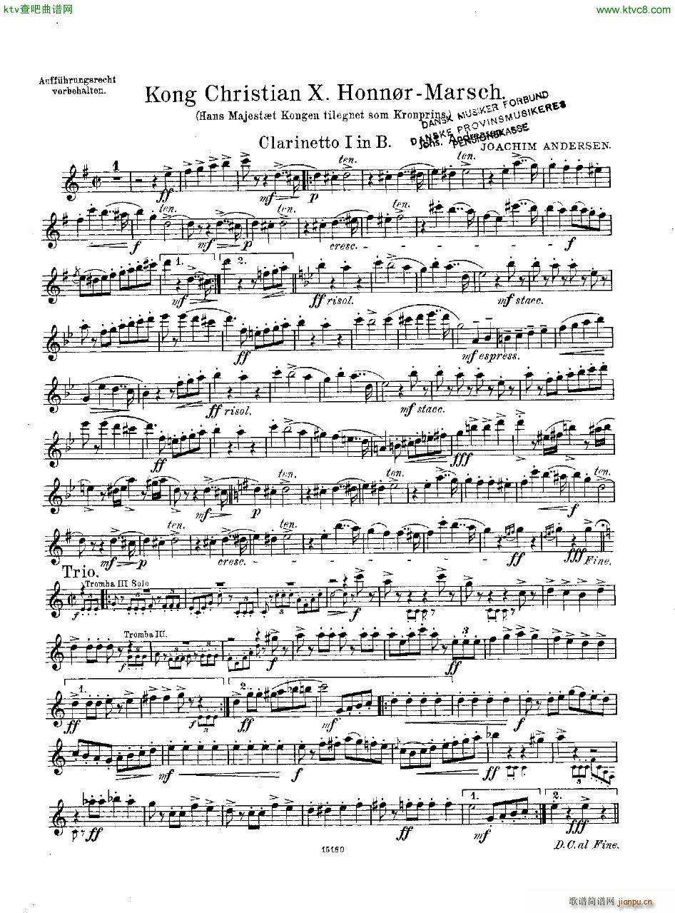 Andersen Kong Christian X Honn rmarsch orch(钢琴谱)14