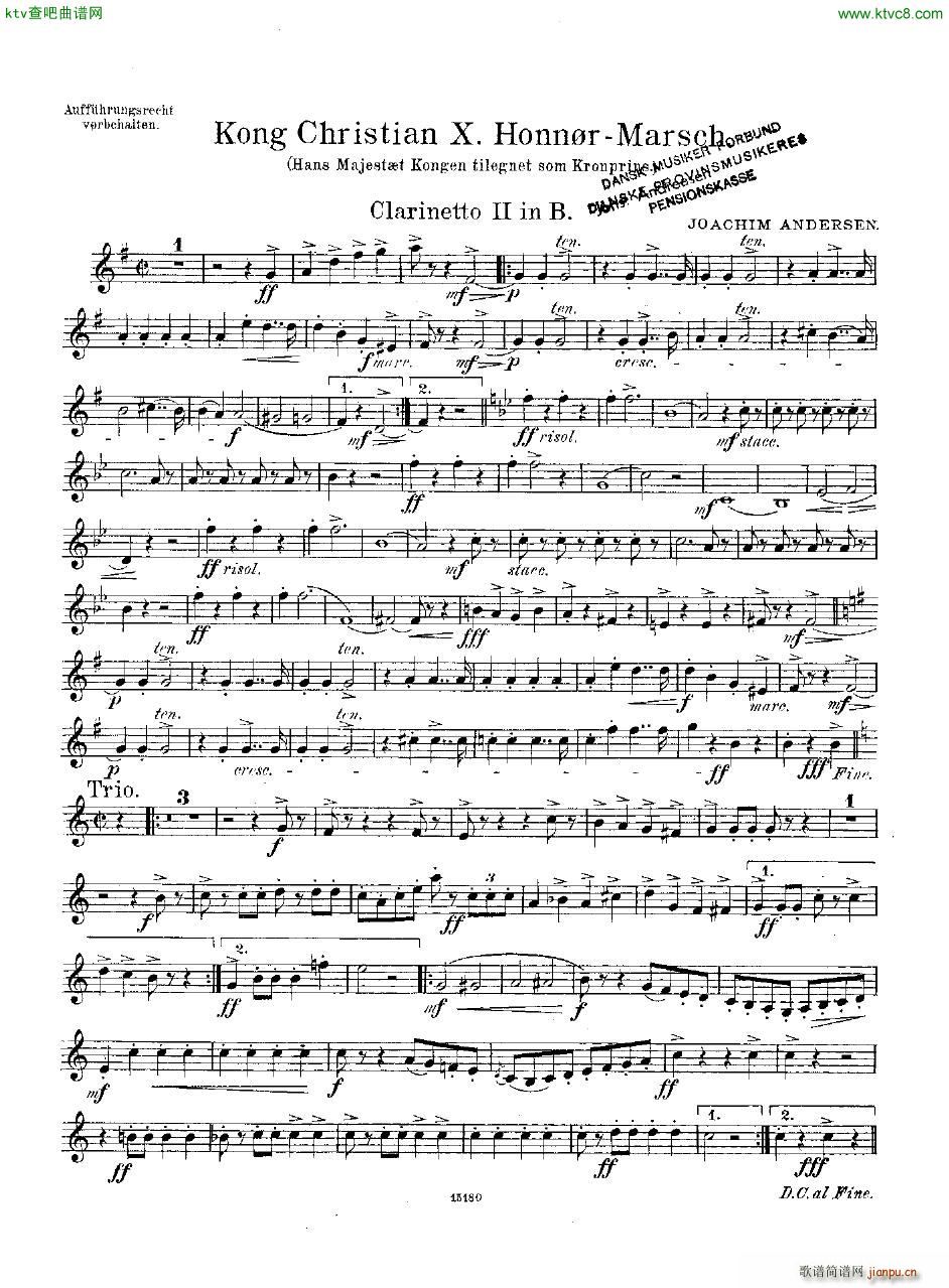 Andersen Kong Christian X Honn rmarsch orch(钢琴谱)15