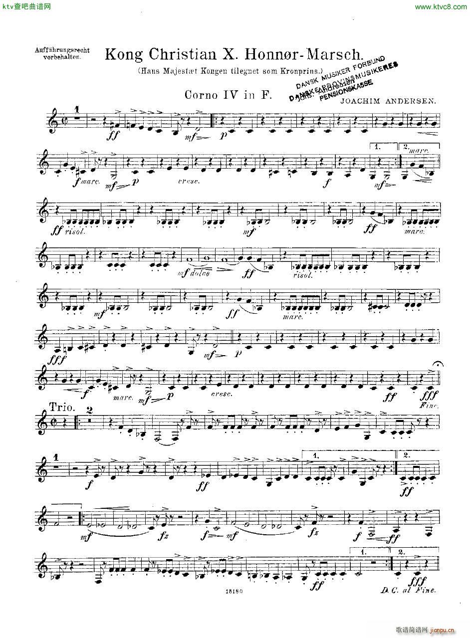 Andersen Kong Christian X Honn rmarsch orch(钢琴谱)21