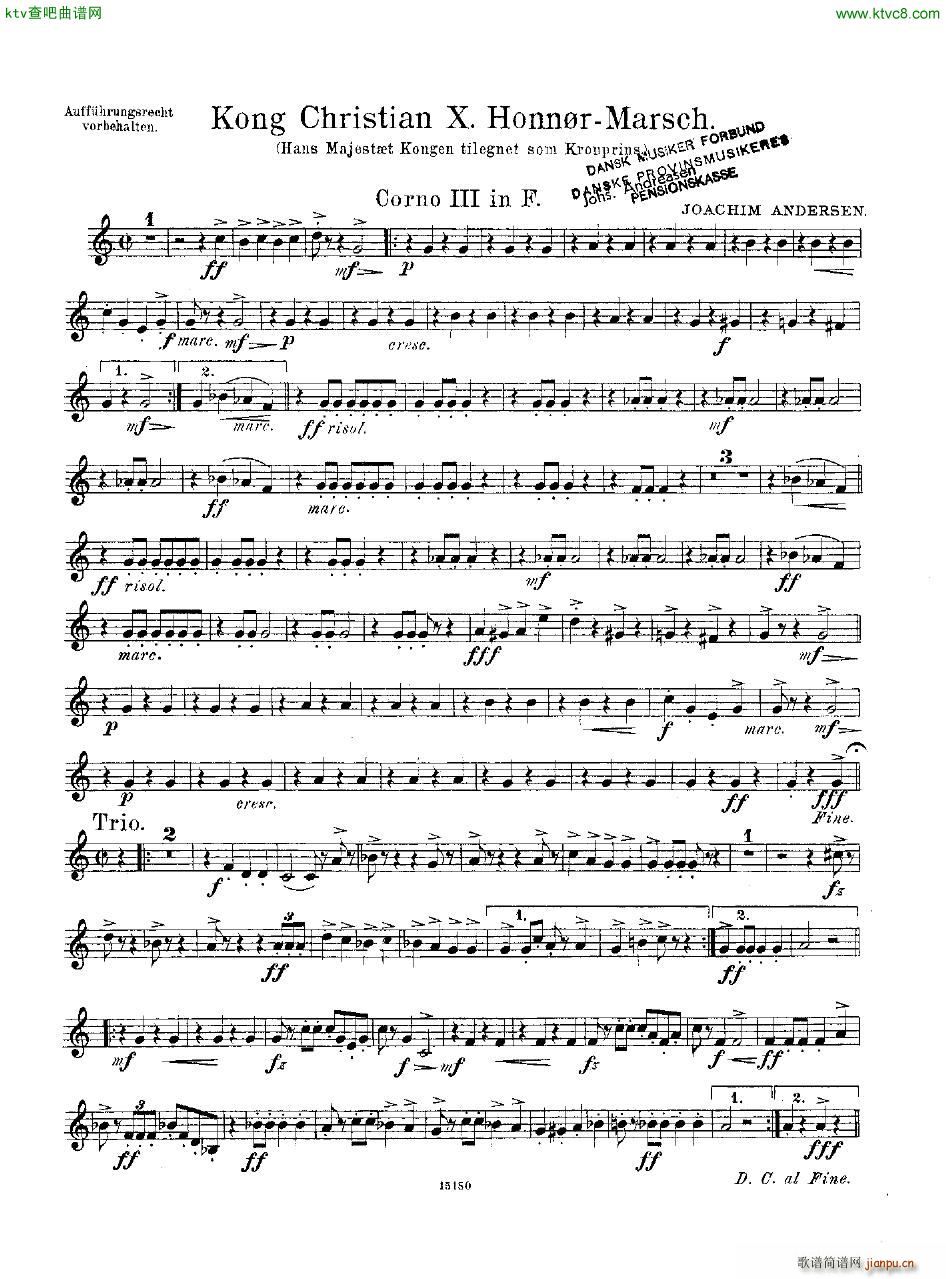 Andersen Kong Christian X Honn rmarsch orch(钢琴谱)20
