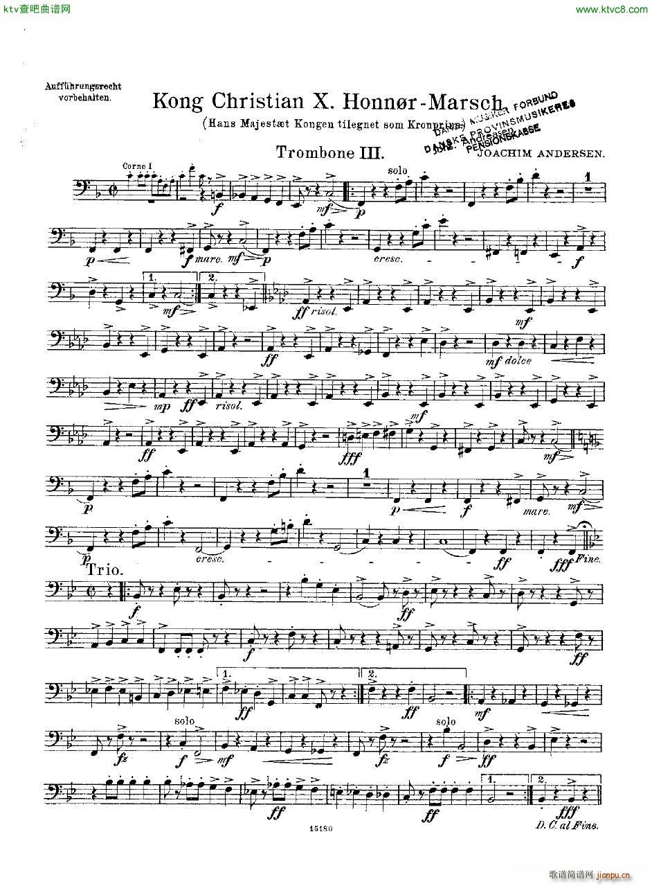 Andersen Kong Christian X Honn rmarsch orch(钢琴谱)27