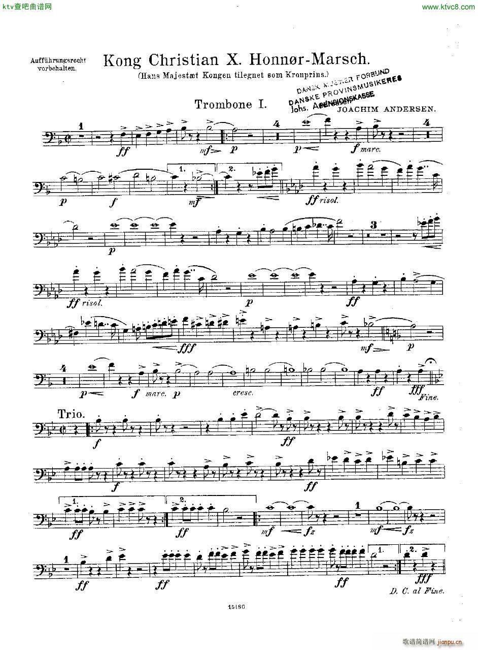 Andersen Kong Christian X Honn rmarsch orch(钢琴谱)25