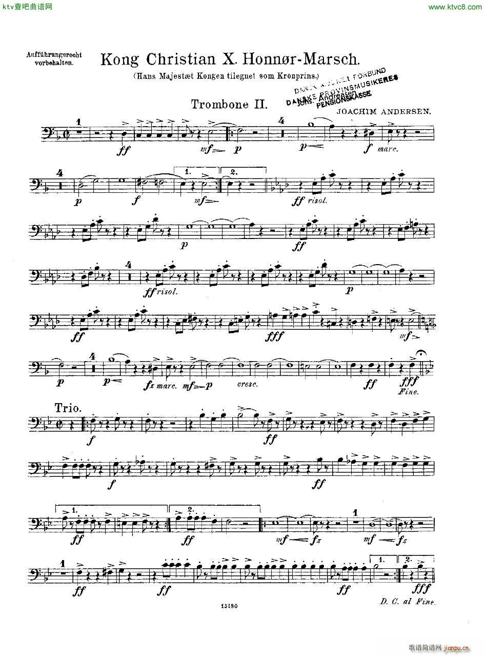 Andersen Kong Christian X Honn rmarsch orch(钢琴谱)26