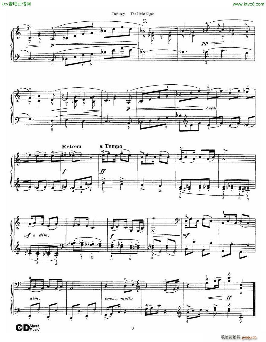 Debussy The Little Nigar(钢琴谱)3