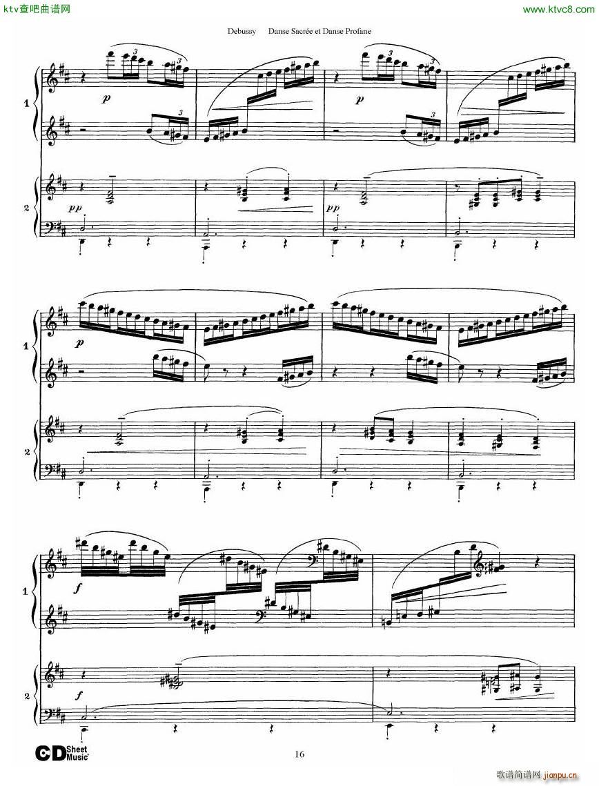 Debussy Danse Sacrée et Danse Profane 2 Piano s(钢琴谱)16