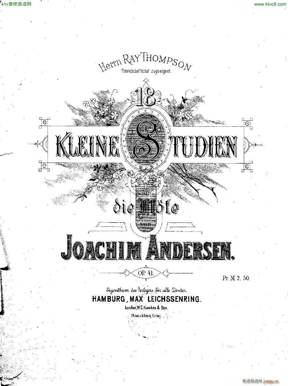 Andersen op 41 18 kleine Studien fl solo(钢琴谱)1