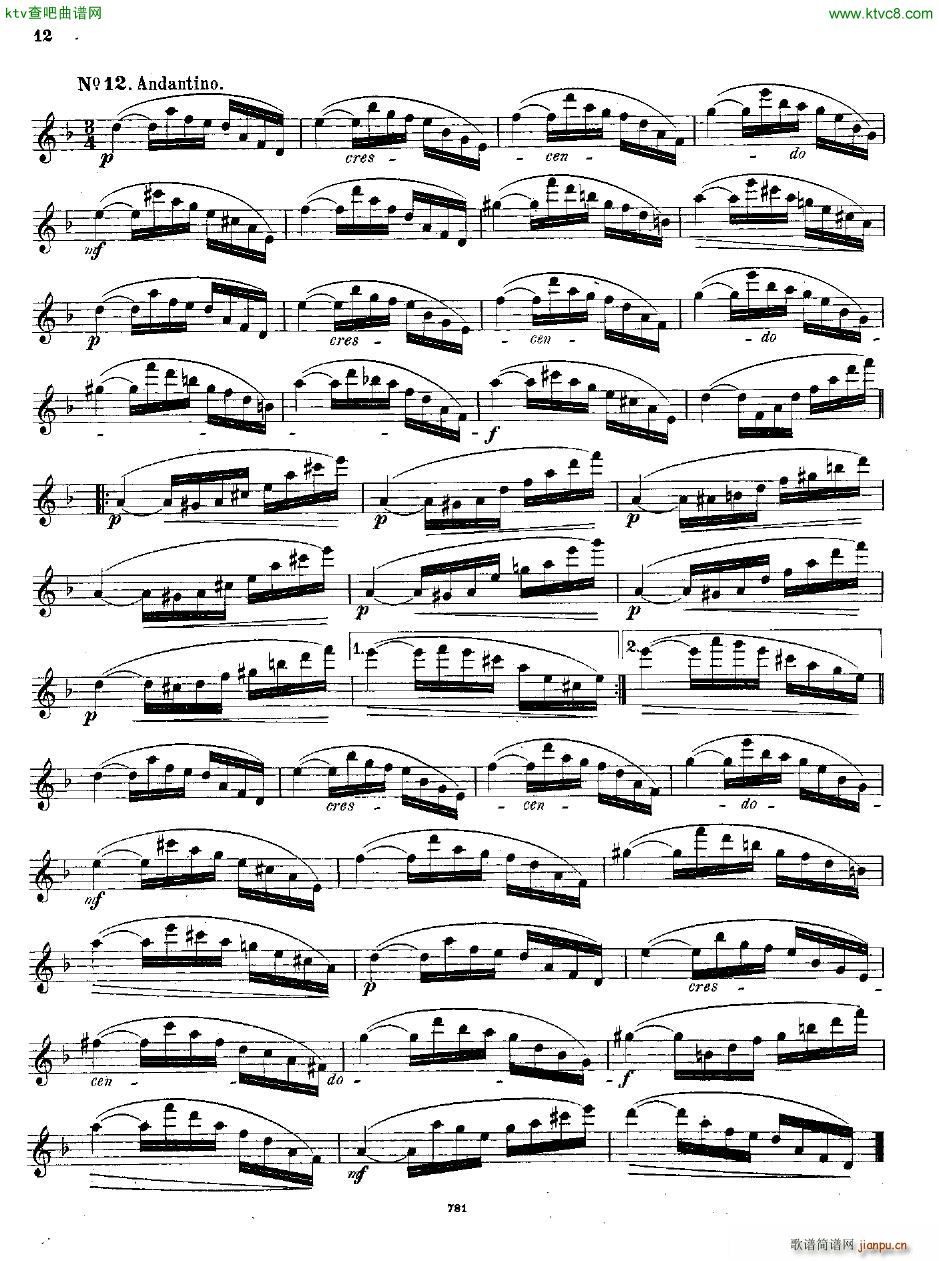 Andersen op 41 18 kleine Studien fl solo(钢琴谱)12