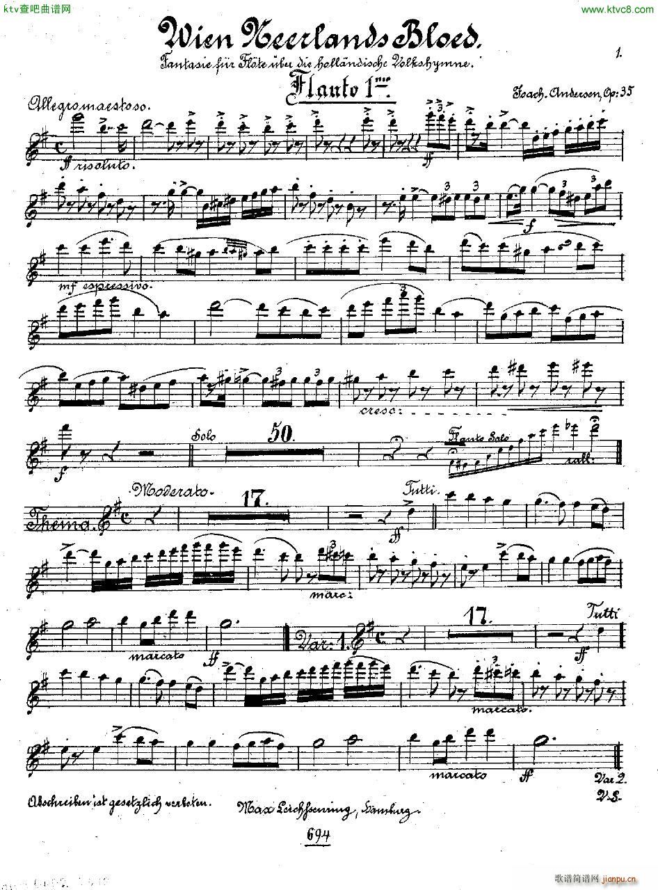Andersen op 35 Wien Neerlands Bloed orch pts(钢琴谱)20