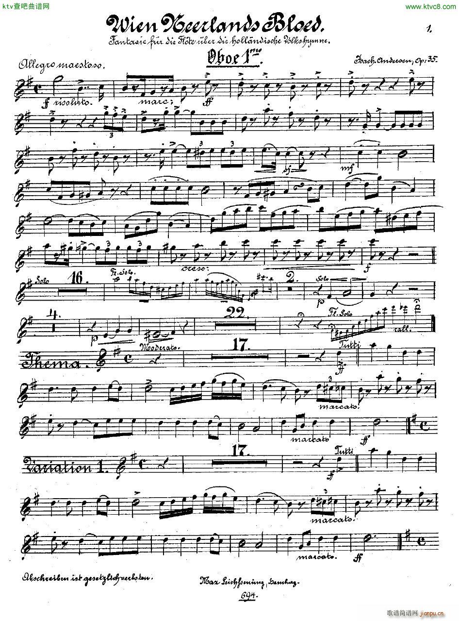 Andersen op 35 Wien Neerlands Bloed orch pts(钢琴谱)24