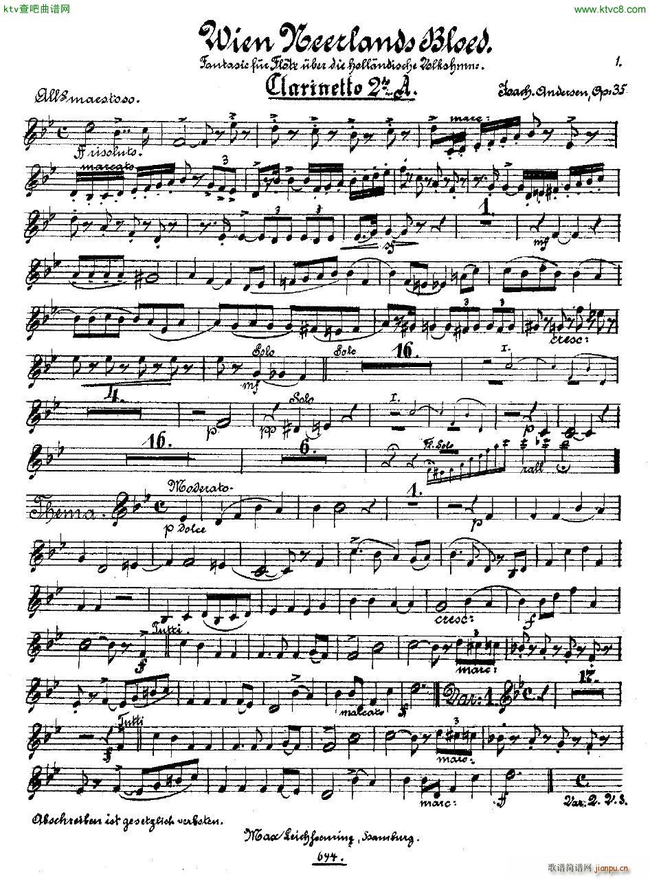 Andersen op 35 Wien Neerlands Bloed orch pts(钢琴谱)29
