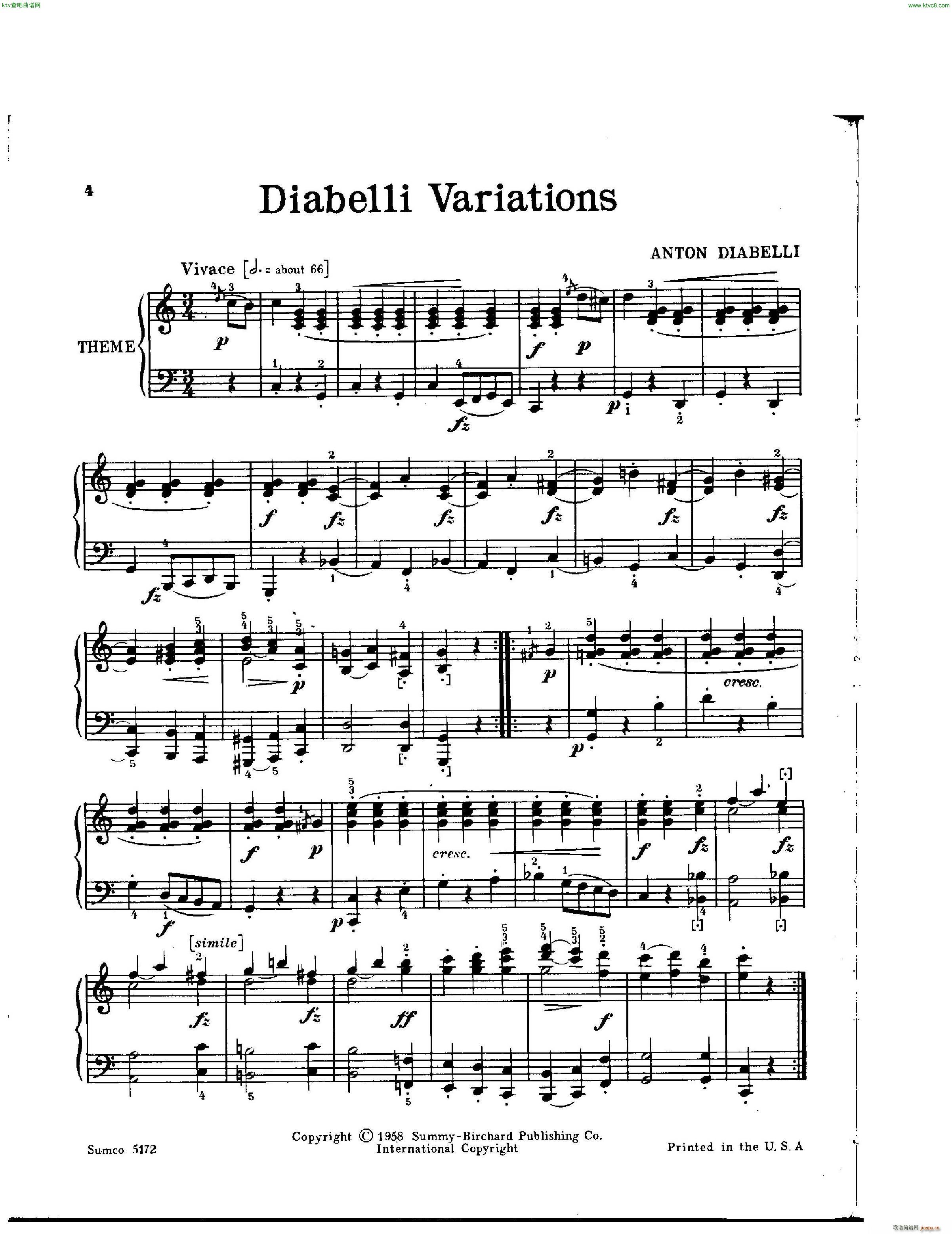 diabelli various variations not beethoven no cover(钢琴谱)1