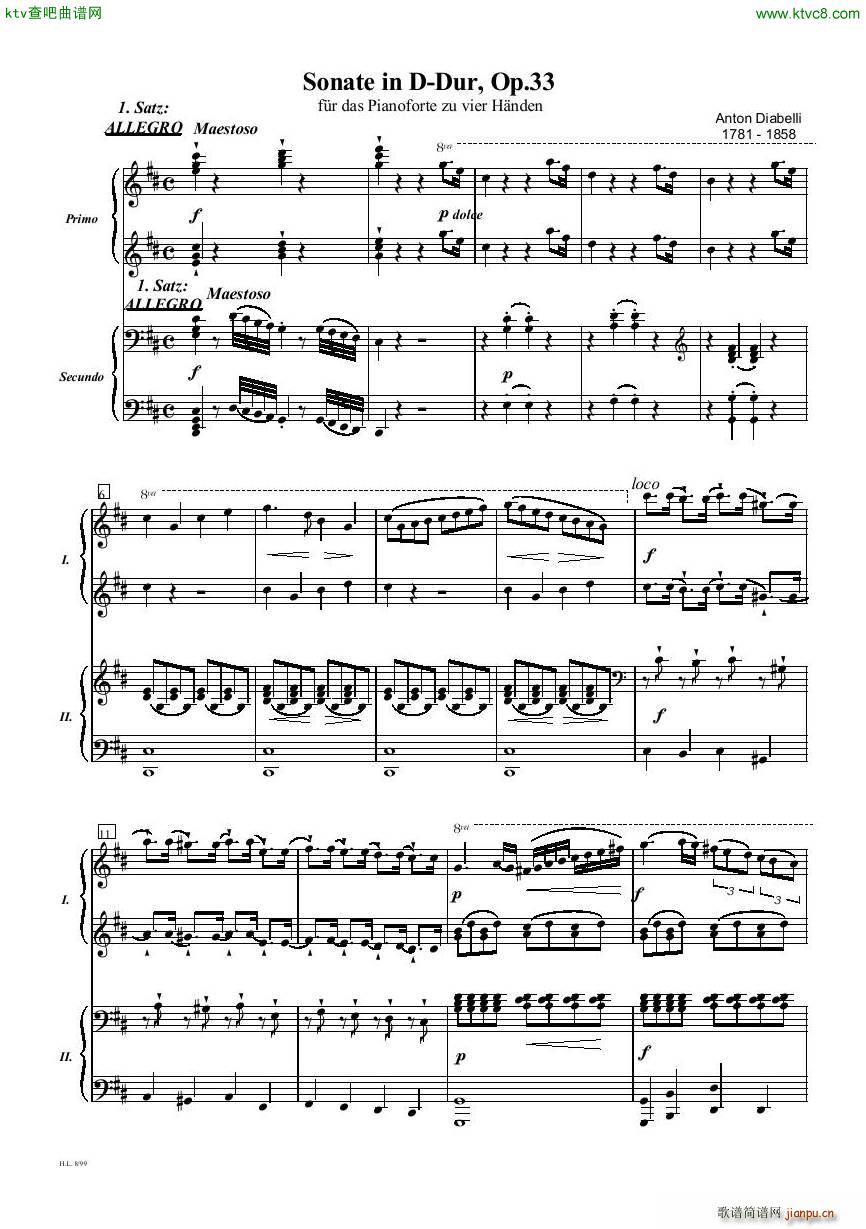 Diabelli Sonata Op33 For Two Pianos(钢琴谱)1