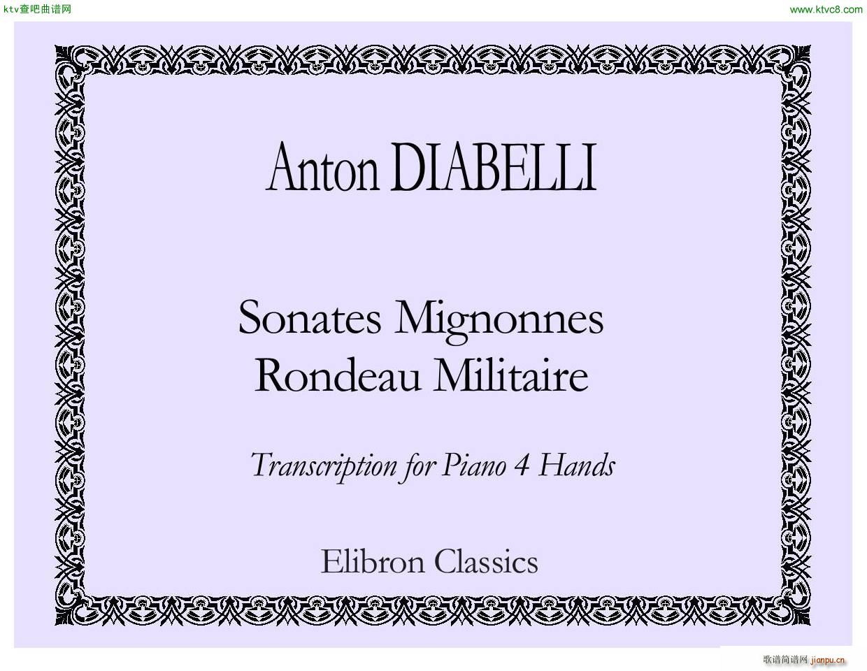 Anton Diabelli Sonates Mignonnes Op 150 Rondeau(钢琴谱)1