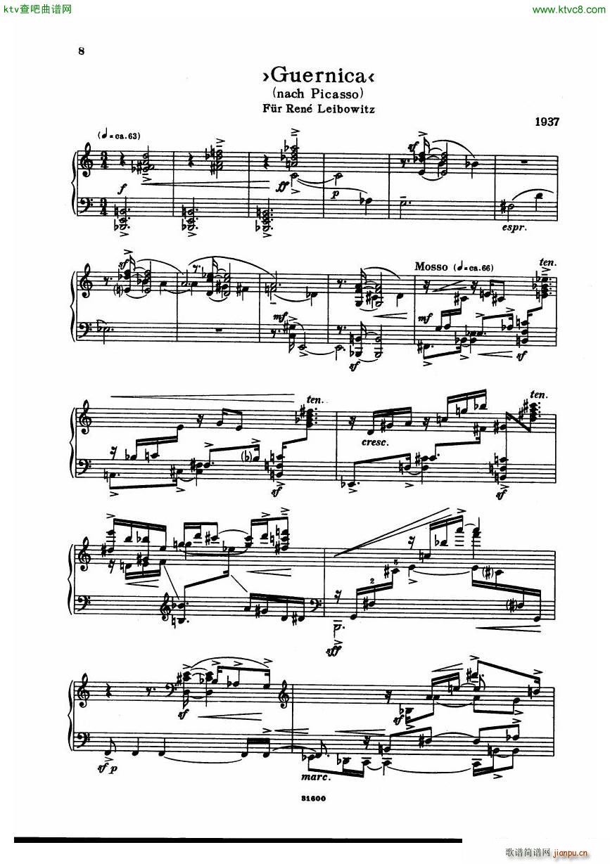 Dessau Guernica(钢琴谱)1
