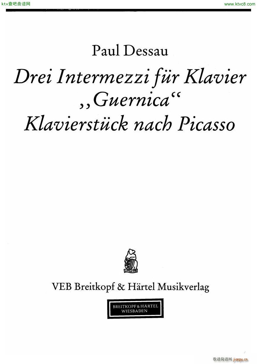 Dessau Drei Intermezzi(钢琴谱)1