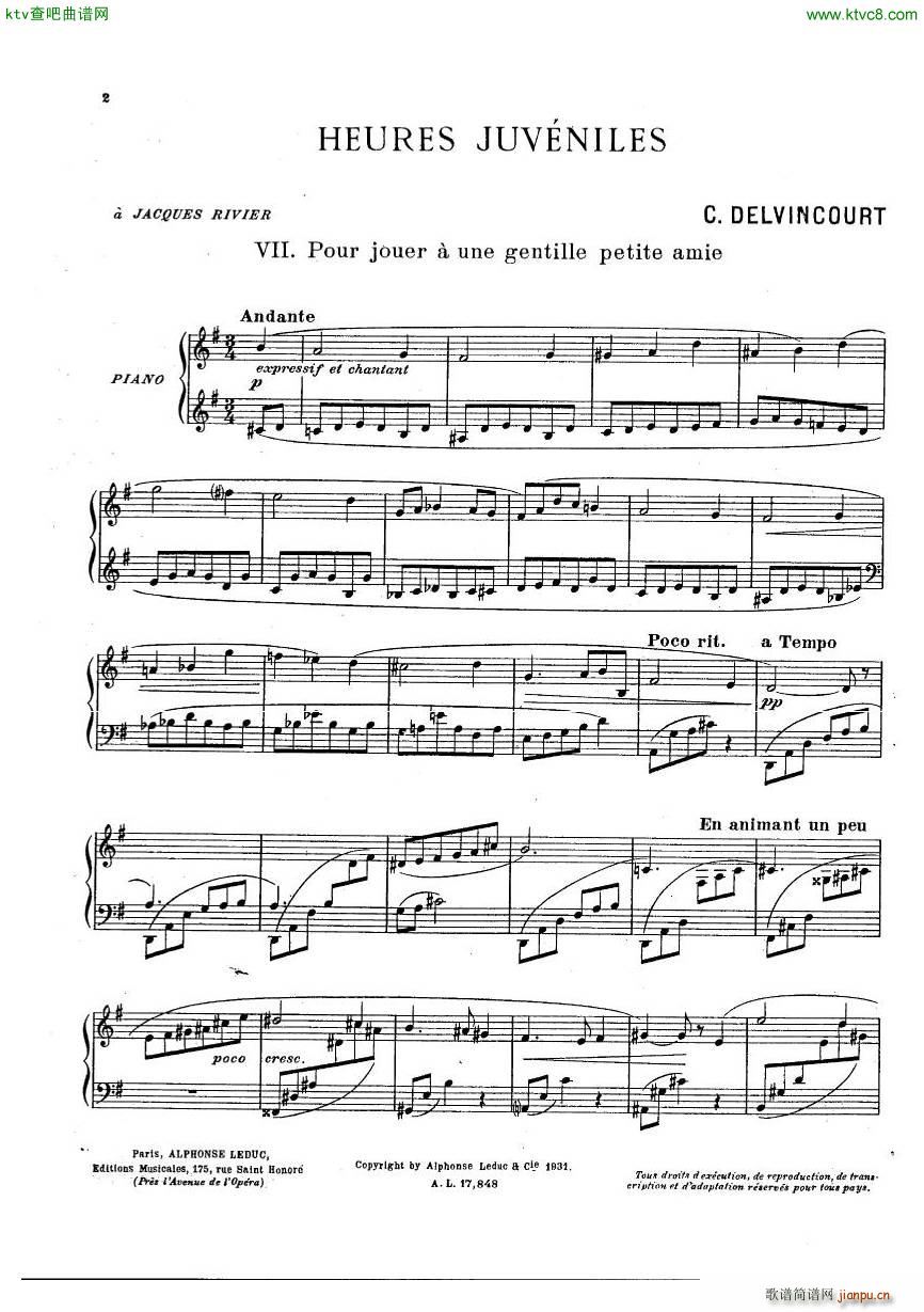 Delvincourt Heures juveniles No5 missing(钢琴谱)12