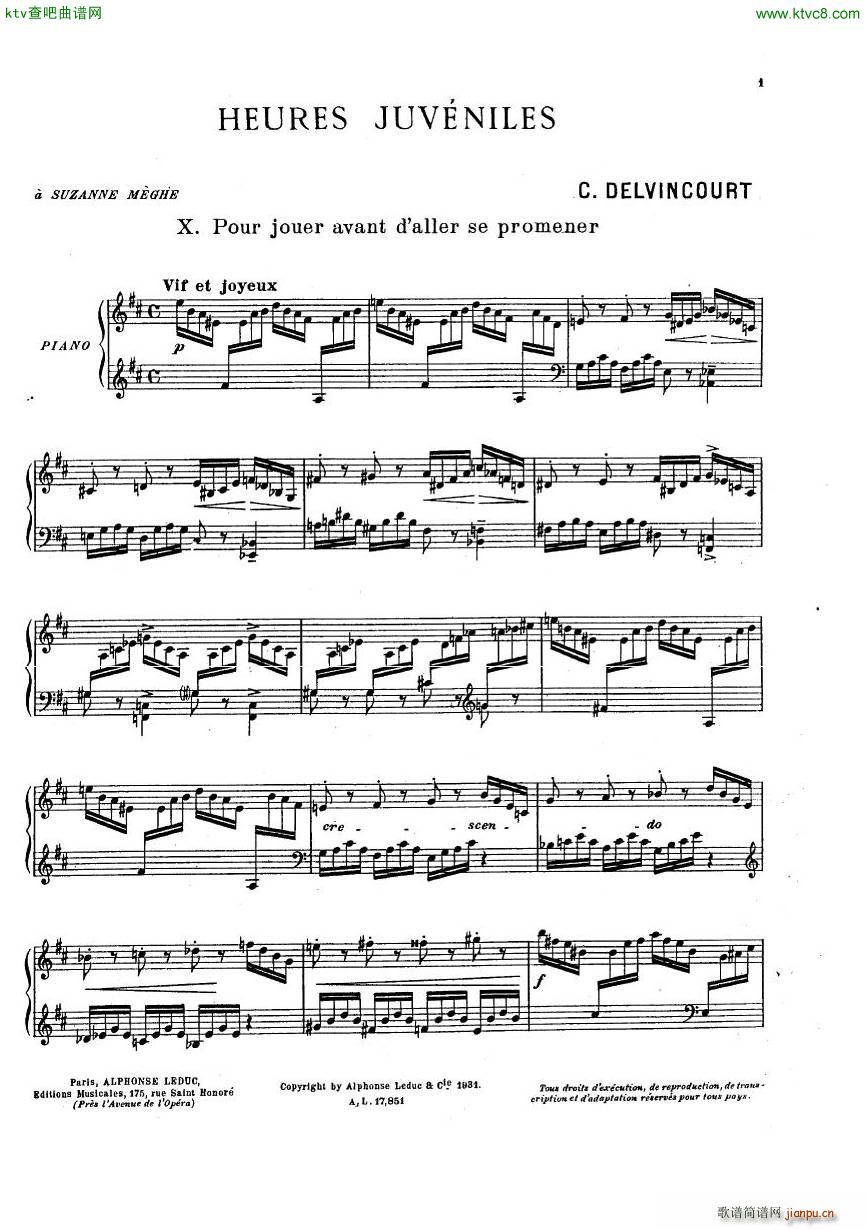 Delvincourt Heures juveniles No5 missing(钢琴谱)19
