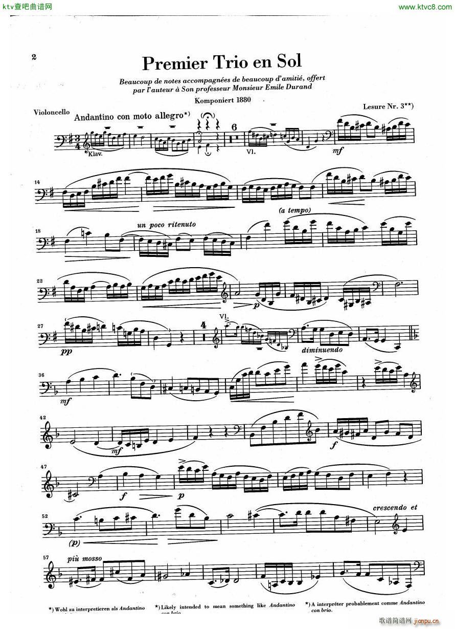 Debussy Piano Trio in G parts(钢琴谱)10