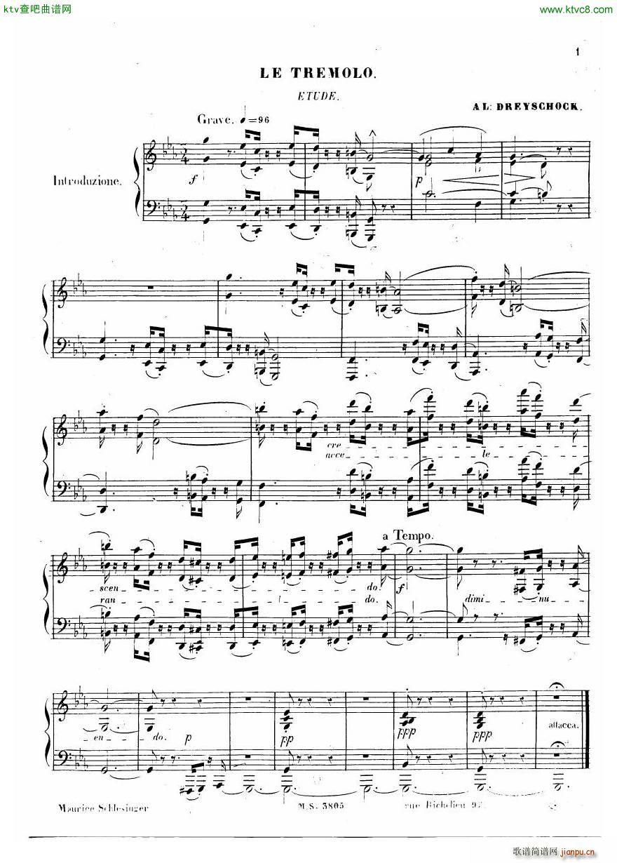 Dreyschock etude Le Tremolo(钢琴谱)1