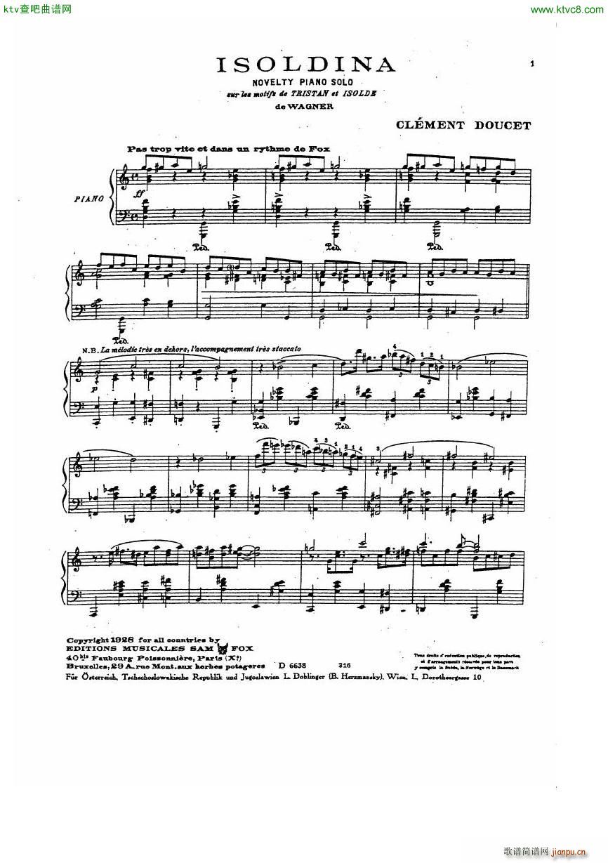 Doucet Wagner Isodina(钢琴谱)1