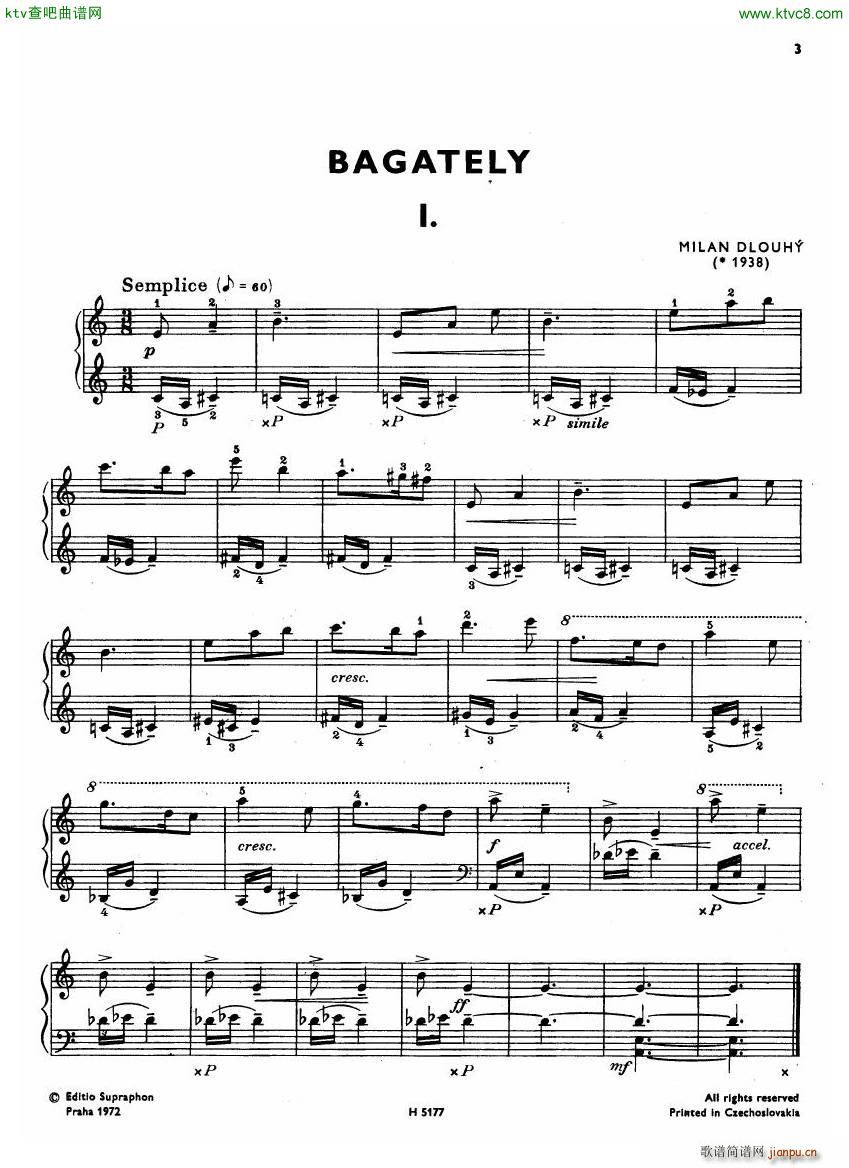 Dlouhy 7 bagatelles(钢琴谱)1
