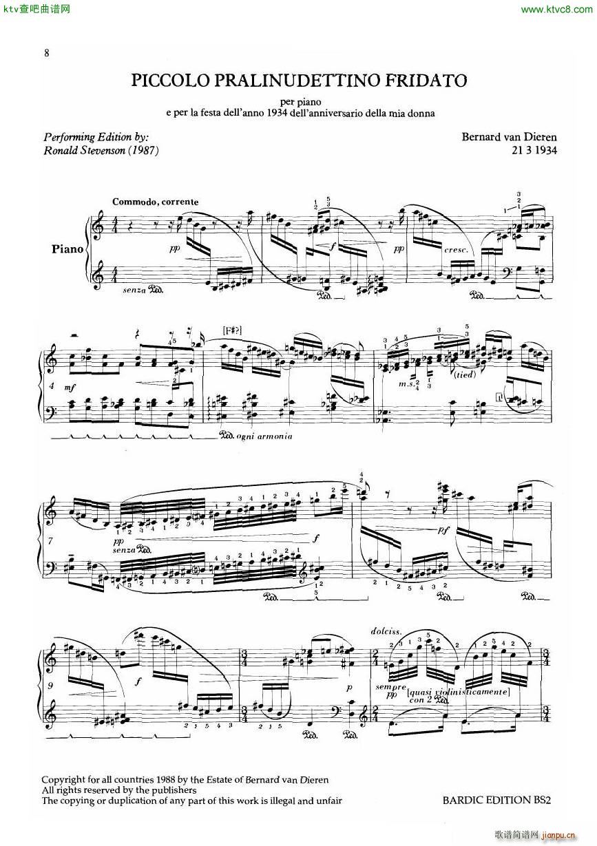 Van Dieren Piccolo Pralinudettino Fridato(钢琴谱)8