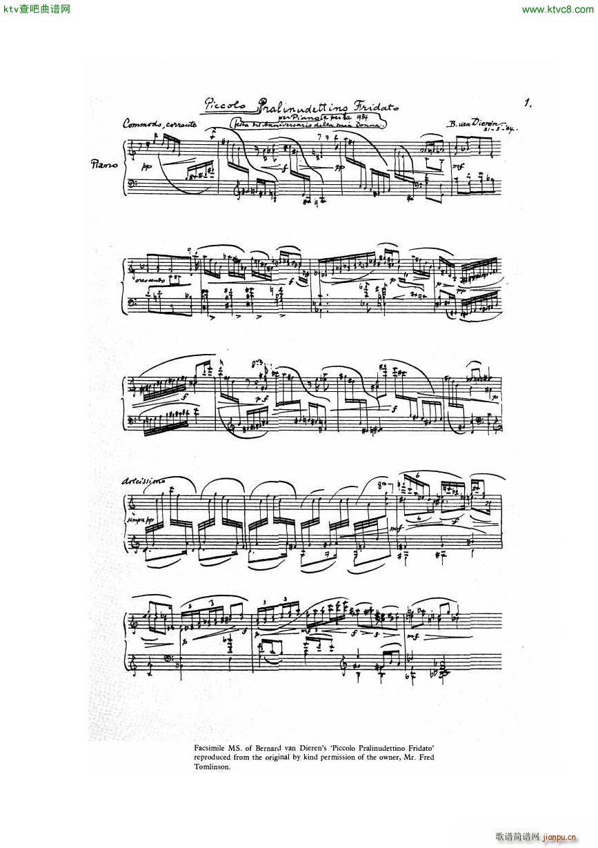 Van Dieren Piccolo Pralinudettino Fridato(钢琴谱)5