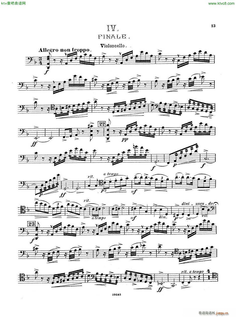 Arensky op 32 Piano Trio No 1 in D minor 1894 二(钢琴谱)45