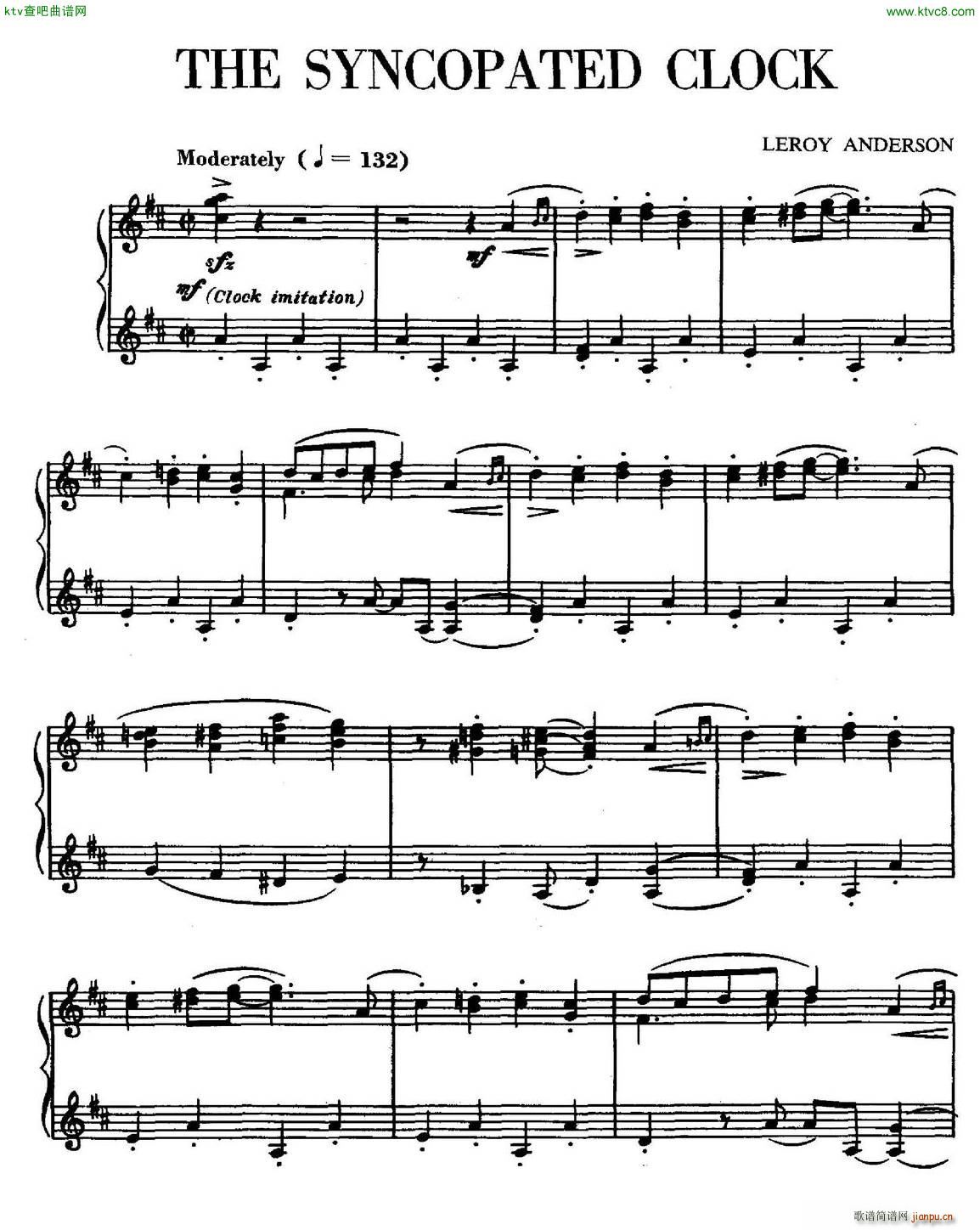 Anderson The Syncopated Clock piano(钢琴谱)1