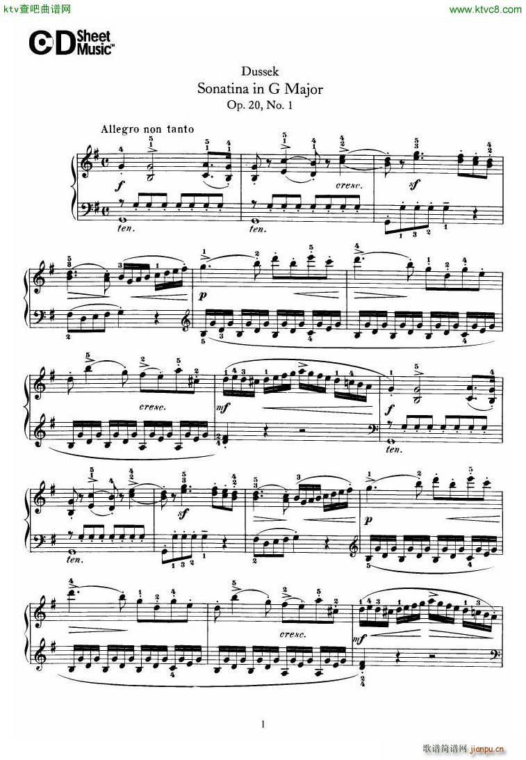 Dussek Sonatina in G Major(钢琴谱)1